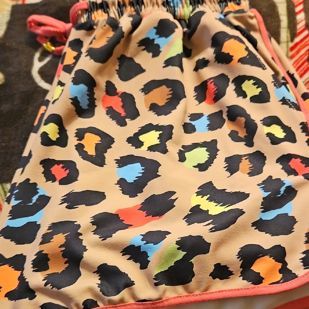 Colorful Leopard Print Drawstring Bag - image 1